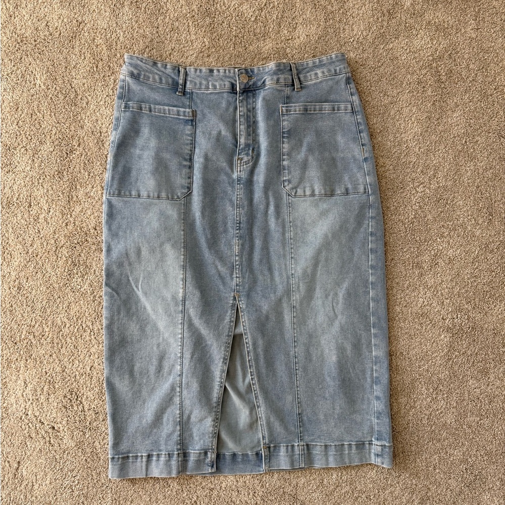 Denim Midi Skirt